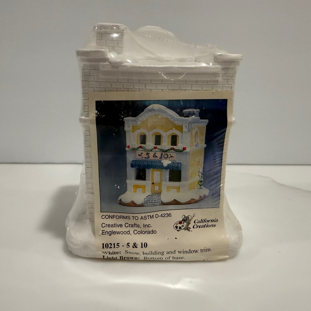 RARE California Creations 10215 5 &‎ 10 Store Snow Ready to Paint Village Sealed